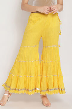 Yellow Cotton Sharara Pants image number 0