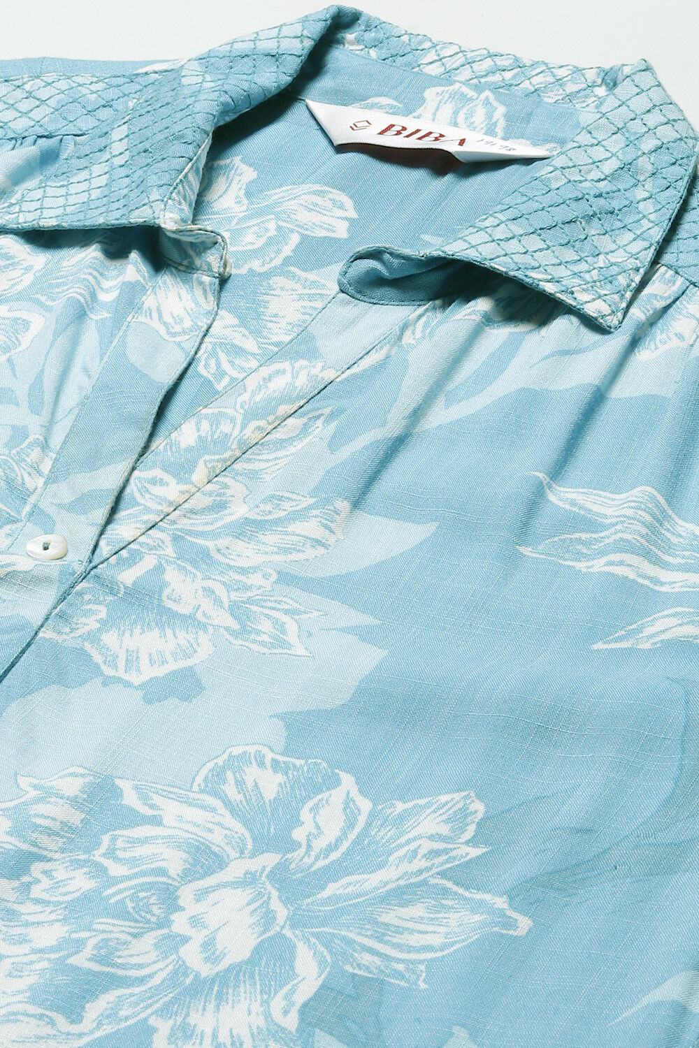 Teal LIVA Printed Shirt image number 2