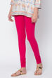 Fuschia Cotton Blend Solid Churidar image number 2