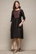 Charcoal Cotton Blend Straight Kurta image number 5
