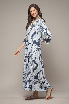 Navy Rayon Printed Nightwear image number 3