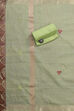 Pista Green Silk Blend Hand Embroidered Unstitched Suit Set image number 3