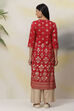 Old Rose Art Silk Straight Printed Kurta image number 5