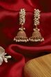 Peach Brass Jhumka image number 2