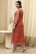 Yellow Cotton Hand Block Print Unstitched Suit Set image number 5
