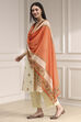 Beige Cotton Printed A-Line Suit Set image number 3