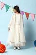 Off White Nylon Kalidar Kurta Salwar Suit Set image number 5