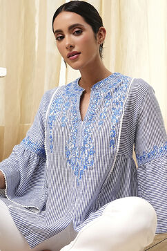 Blue Straight Short Kurta image number 1