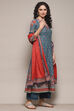 Red Cambric Kalidar Printed Kurta Palazzo Suit Set image number 6