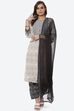 Black & White Cotton Straight Kurta Salwar Suit Set image number 0