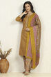 Blue Cotton Printed Unstitched Suit Set image number 1