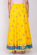 Yellow Cotton Floral Print Skirt image number 3