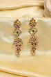 Multicolour Gold Plated Brass Stone Studded Drop Earrings image number 2