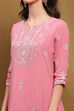 Pink Embroidered Kalidar Suit Set image number 1