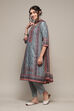 Sap Green Cotton Straight Kurta Slim Pants Suit Set image number 6