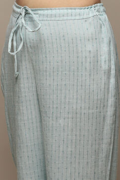 Sea Green Viscose Straight Kurta Pants Suit Set image number 2