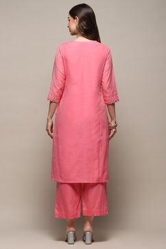 Blush Pink Polyester Straight Suit Set image number 5