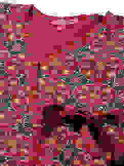 Green & Maroon Silk Front Open Printed Dress image number 1