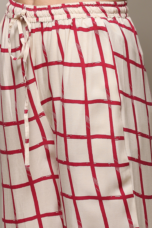 Terracotta Rayon Straight Kurta Pants Set image number 2