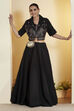 Purple Viscose Blend Printed Lehenga Set image number 0