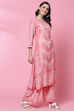 Pink LIVA Straight Kurta image number 3