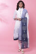 White & Blue Cotton Anarkali Kurta Churidar Suit Set image number 0