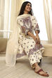 Beige Pure Cotton Printed Straight Suit Set image number 0