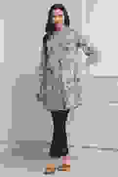 Blue Cotton Printed Straight Short Kurta image number 0