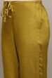 Lime Green LIVA Gathered Kurta Ankle Length Suit Set image number 2