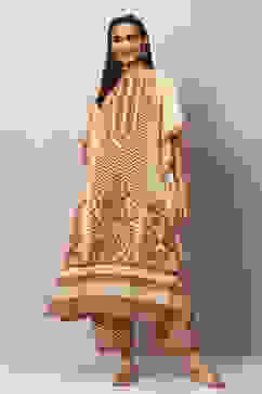 Beige Polyester Kaftan Set image number 0