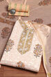 Blue Cotton Hand Block Print Unstitched Suit Set image number 0