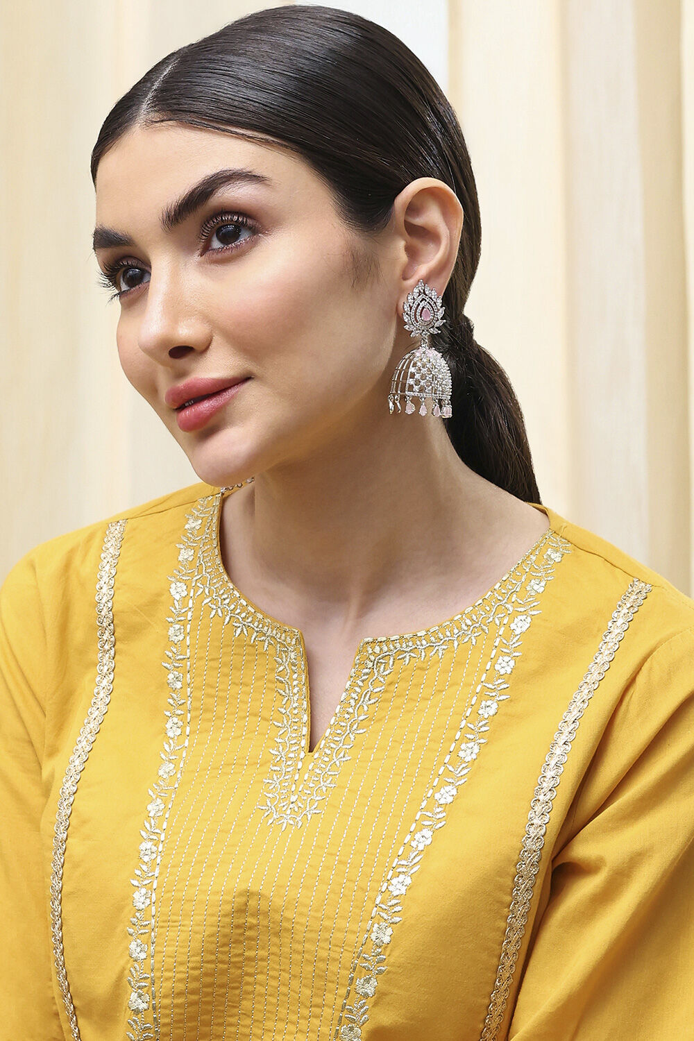 Pink Alloy Jhumka image number 3