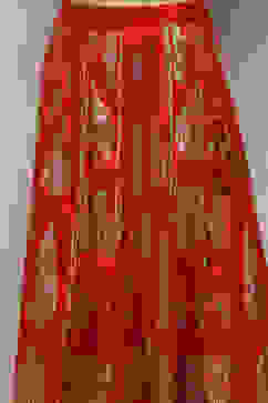 Red Polyester Printed Flared Skirt image number 1