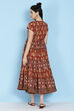 Rust Cotton Tiered Dress image number 5