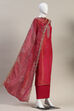 Pink Tissue Hand Embroidered Unstitched Suit Set image number 4