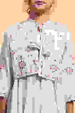 Matcha Green Polyester Blend Anarkali With Jacket Kurta Set image number 1