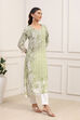 Green Viscose Rayon Printed Straight Kurta image number 4