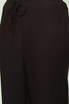 Black Rayon Solid Palazzo image number 1