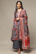 Grey Rayon A-Line Kurta Palazzo Suit Set image number 7