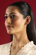 Silver Plated Brass Twin Heart-Shaped Stud Earrings image number 3