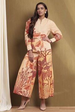 Cream Cotton Printed Co-ord Set image number 6