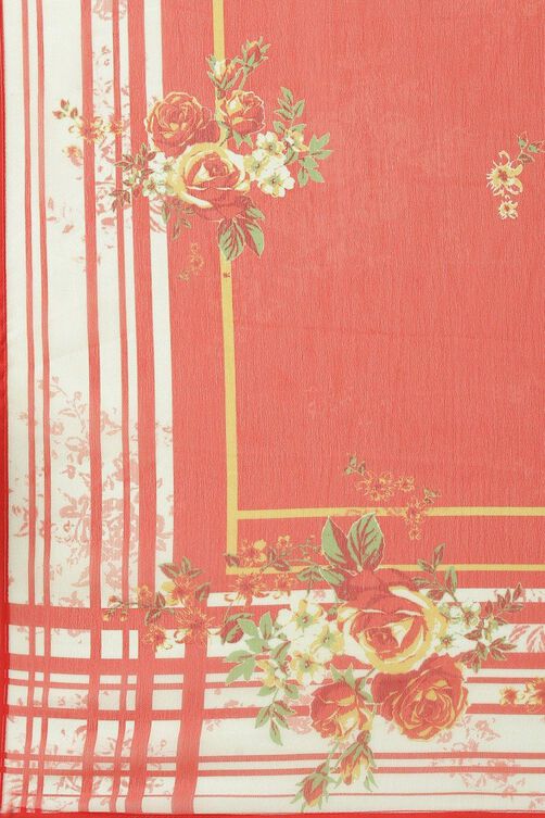 Yellow Printed Viscose A-Line Kurta Slim Pant Suit Set image number 3