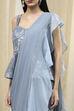 Ice Blue Nylon Saree image number 1