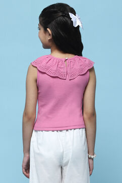 Pink Cotton Straight Top image number 3