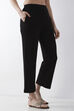 Blue Viscose Blend Wide Leg Pants image number 3