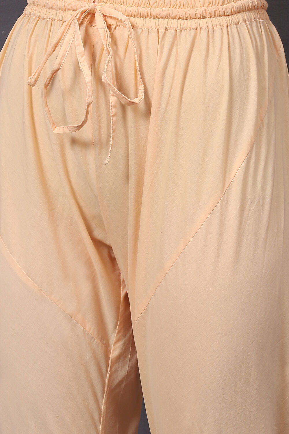 Peach Cotton Silk Straight Printed Suit Set image number 2