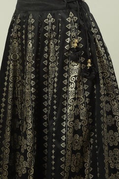 Black Art Silk Skirt image number 1
