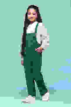 Green Cotton Solid Jumpsuit image number 2