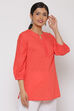 Sky Blue Cotton Short Solid Kurti image number 4