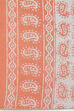 Peach Cotton Blend Unstitched Suit Set image number 4